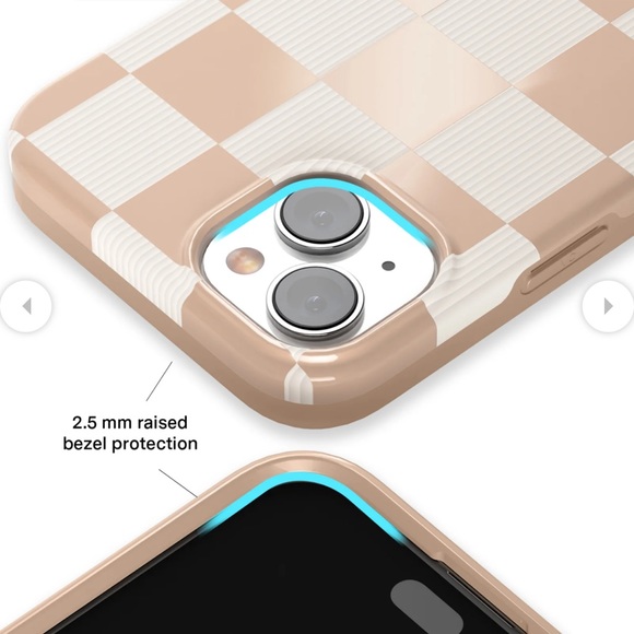 Fall velvet caviar nude vibe checker iPhone 15 case - Picture 2 of 5